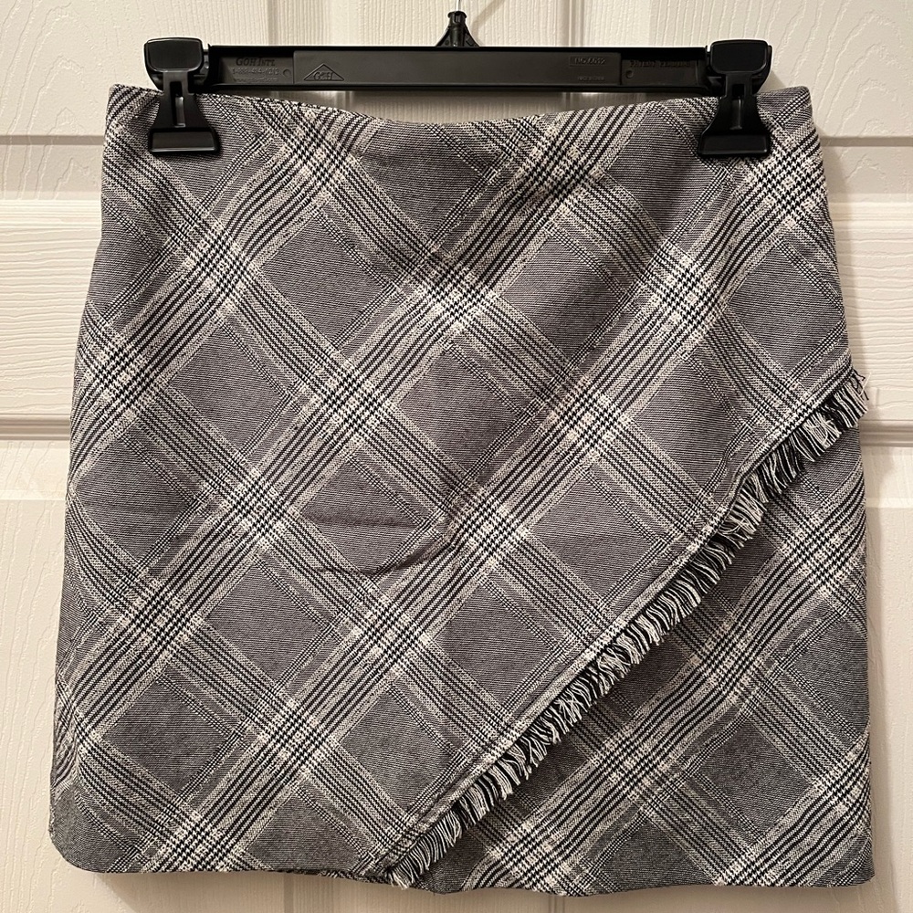 Free People grey plaid mini skirt
